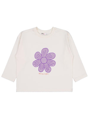 Civil Girls Büyük Çiçek Baskılı 2-5 Yaş Sweatshirt - Ekru