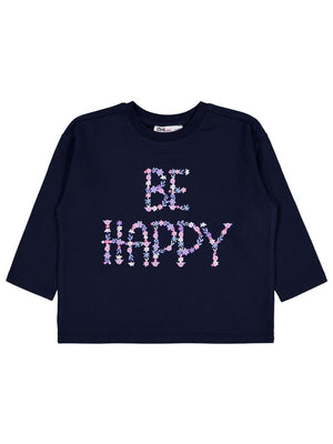 Civil Girls Be Happy Baskılı 2-5 Yaş Sweatshirt - Lacivert
