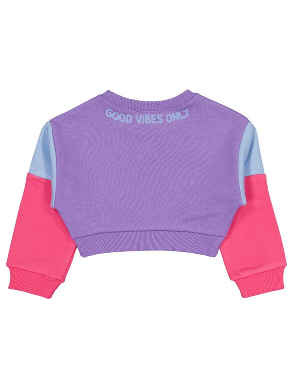 Civil Girls Good Vibes Only Baskılı 2-5 Yaş Sweatshirt - Lila