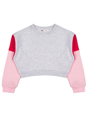 Civil Girls Good Vibes Only Baskılı 6-9 Yaş Sweatshirt - Gri