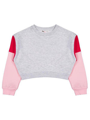 Civil Girls Good Vibes Only Baskılı 6-9 Yaş Sweatshirt - Gri