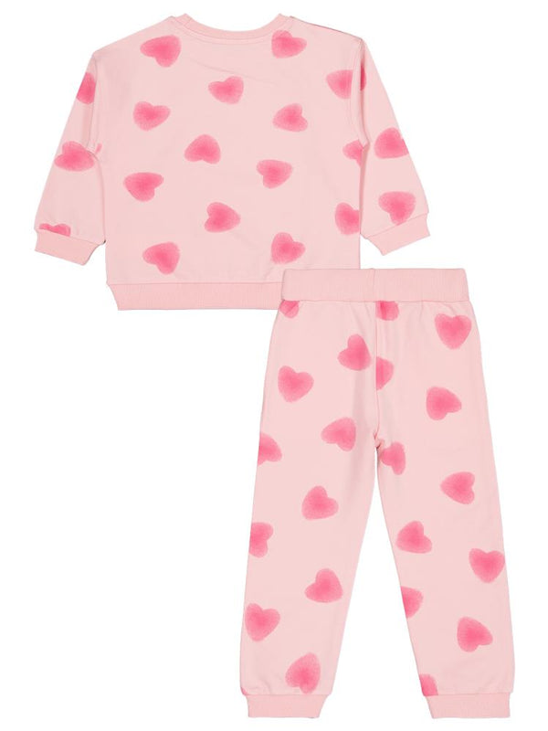 Civil Girls Kalp Baskılı 2-5 Yaş Eşofman Takımı - Pembe