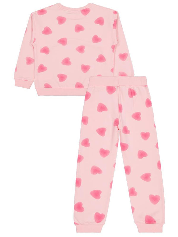 Civil Girls Kalp Baskılı 6-9 Yaş Eşofman Takımı - Pembe