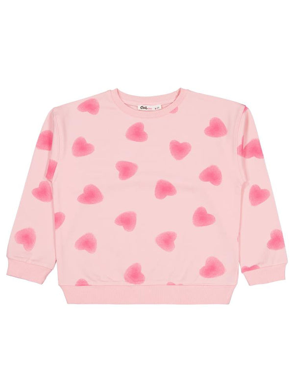 Civil Girls Kalp Baskılı 6-9 Yaş Eşofman Takımı - Pembe