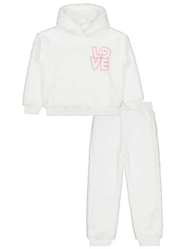 Civil Girls Love Nakışlı 6-9 Yaş Eşofman Takımı - Ekru