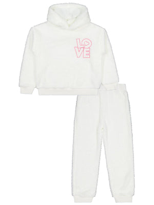 Civil Girls Love Nakışlı 6-9 Yaş Eşofman Takımı - Ekru