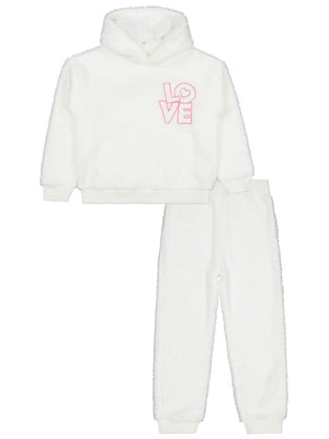 Civil Girls Love Nakışlı 6-9 Yaş Eşofman Takımı - Ekru