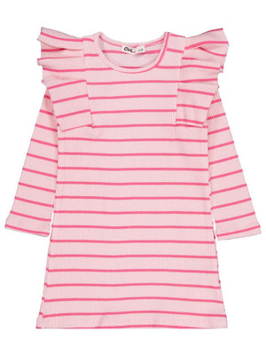 Civil Girls Çizgili 2-5 Yaş Elbise - Pembe