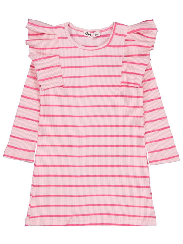 Civil Girls Çizgili 2-5 Yaş Elbise - Pembe