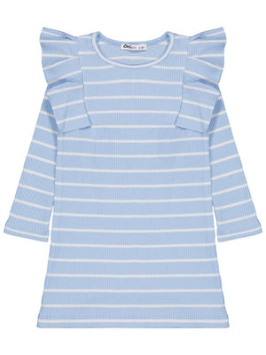 Civil Girls Çizgili 2-5 Yaş Elbise - Mavi