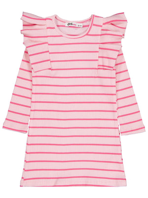 Civil Girls Çizgili 6-9 Yaş Elbise - Pembe