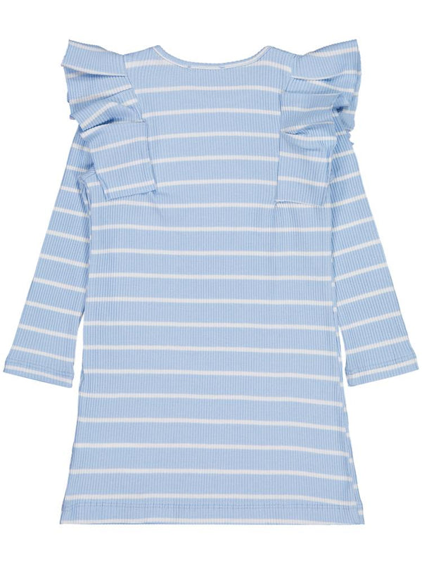 Civil Girls Çizgili 6-9 Yaş Elbise - Mavi