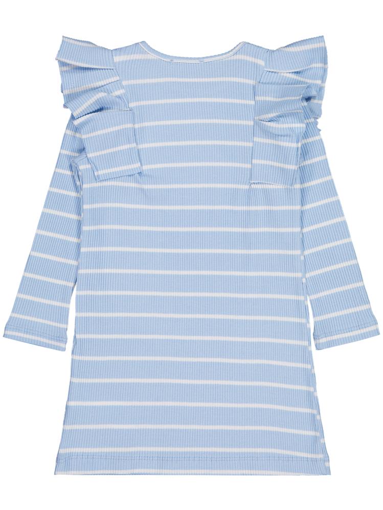 Civil Girls Çizgili 6-9 Yaş Elbise - Mavi