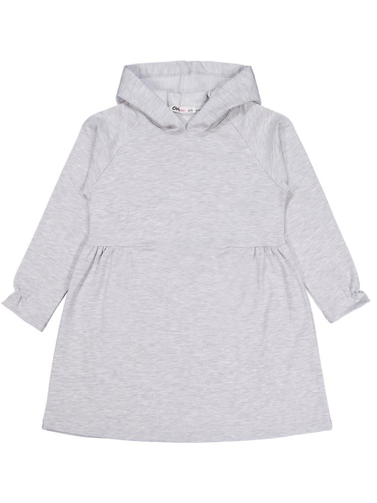 Civil Girls Kapşonlu 6-9 Yaş Elbise - Gri