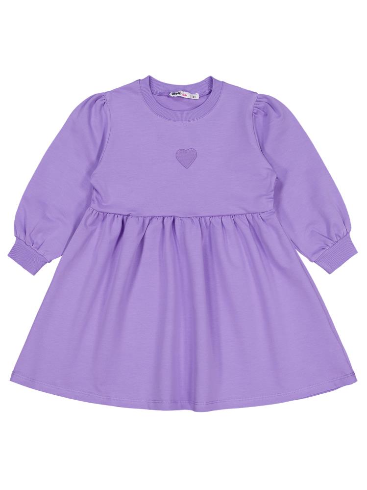 Civil Girls Kalp Nakışlı 2-5 Yaş Elbise - Lila
