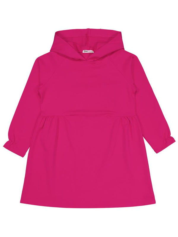 Civil Girls Kapşonlu 6-9 Yaş Elbise - Fusya