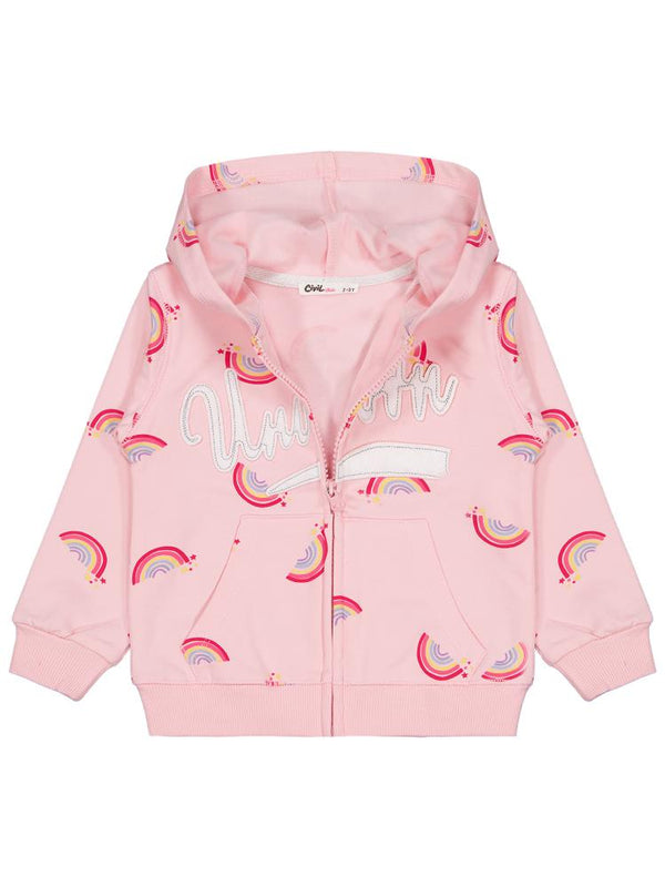 Civil Girls Unicorn Nakışlı 2-5 Yaş Hırka - Pembe