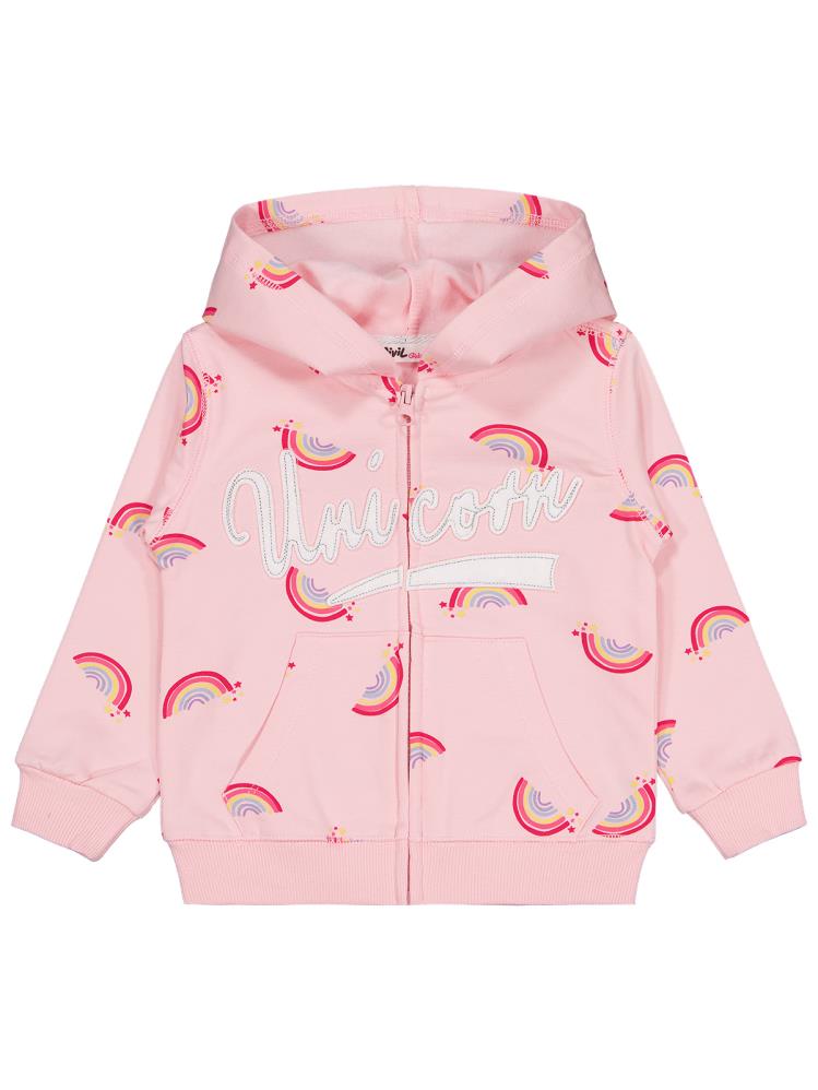 Civil Girls Unicorn Nakışlı 2-5 Yaş Hırka - Pembe