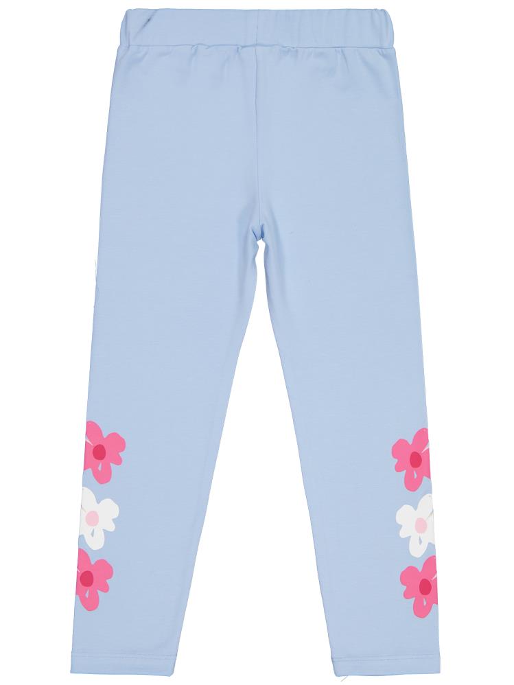 Civil Girls Çiçek Baskılı 6-9 Yaş Tayt - Mavi