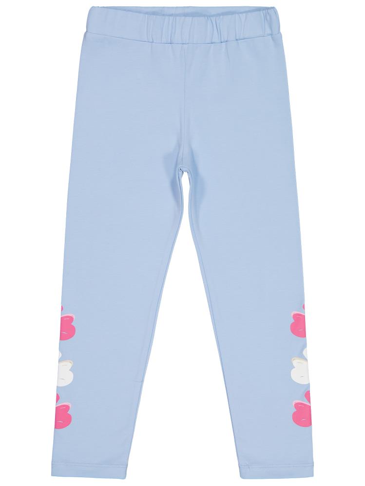 Civil Girls Çiçek Baskılı 6-9 Yaş Tayt - Mavi