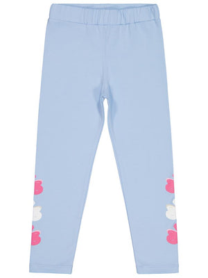 Civil Girls Çiçek Baskılı 6-9 Yaş Tayt - Mavi