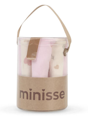 Civil Baby Baskılı (20*20) 10 Lu Ağız Bezi ve Mendili - Pembe