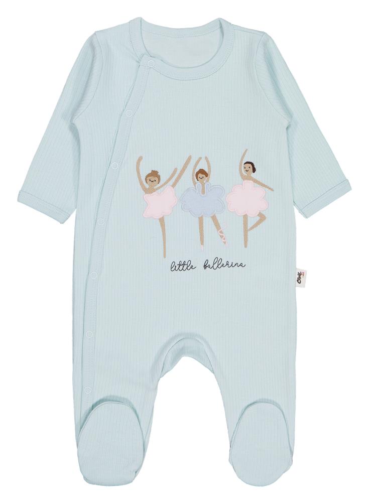 Civil Baby Balerin Nakışlı 1-9 Ay Tulum - Bebe Mavi