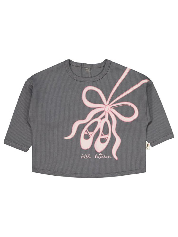 Civil Baby Balerin Ayakkabı Baskılı 6-18 Ay Takım - Gri