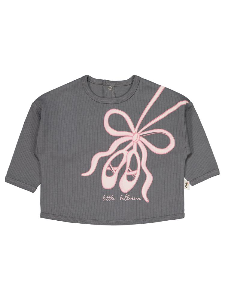 Civil Baby Balerin Ayakkabı Baskılı 6-18 Ay Takım - Gri