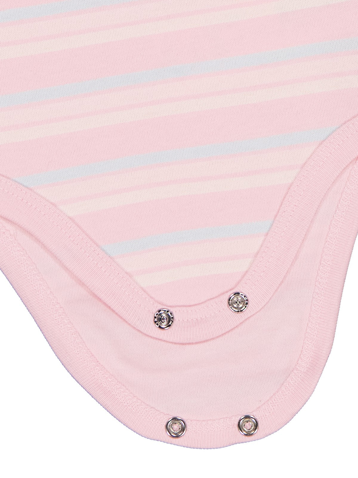 Civil Baby Çizgili Fiyonklu 1-3 Yaş Çıtçıtlı Badi - Pembe
