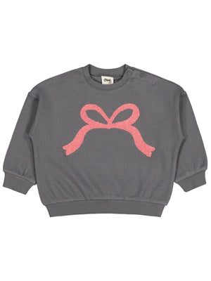 Civil Baby Fiyonk Nakışlı 6-18 Ay Sweatshirt - Gri