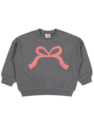 Civil Baby Fiyonk Nakışlı 6-18 Ay Sweatshirt - Gri