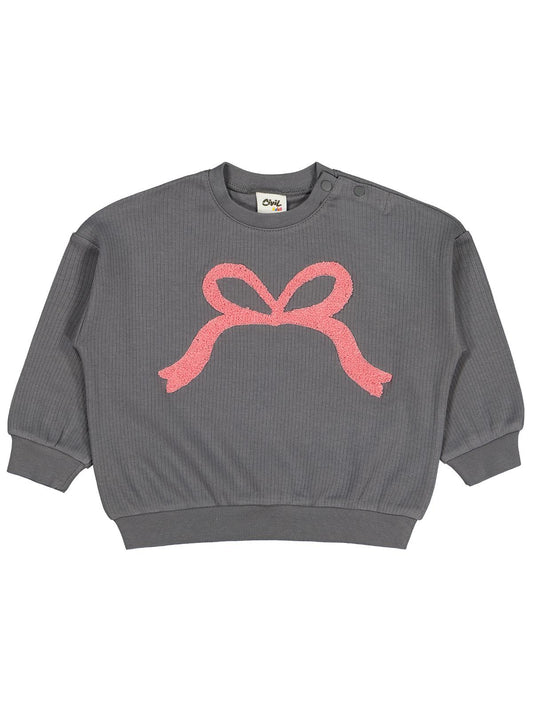 Civil Baby Fiyonk Nakışlı 6-18 Ay Sweatshirt - Gri
