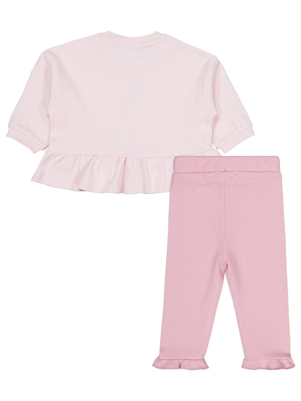 Civil Baby Balerin Nakışlı 6-18 Ay Takım - Pembe