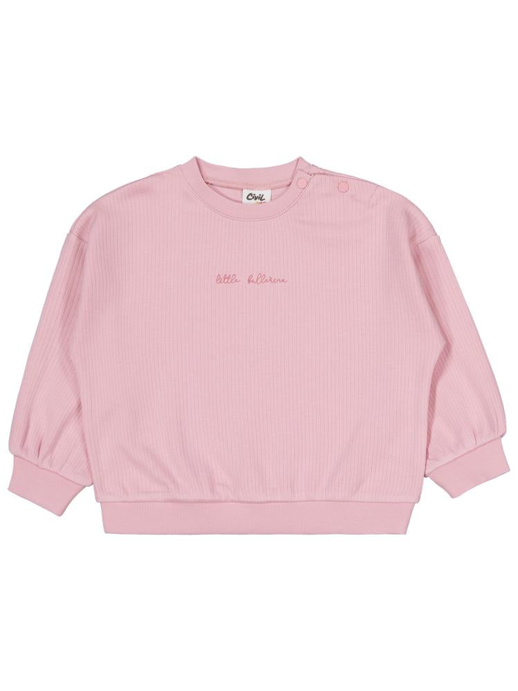 Civil Baby Yazı Nakışlı Fiyonklu 6-18 Ay Takım - Pembe