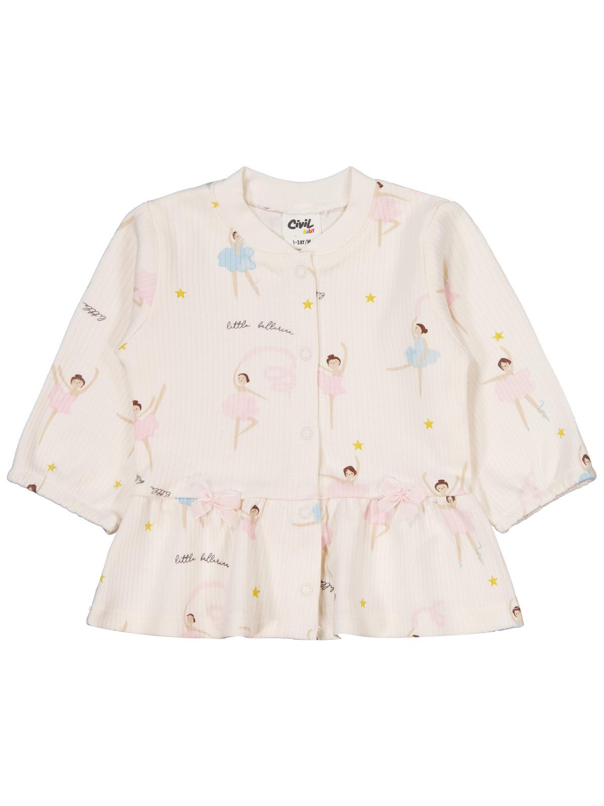 Civil Baby Balerin Empirme 1-9 Ay Pijama Takımı - Ekru