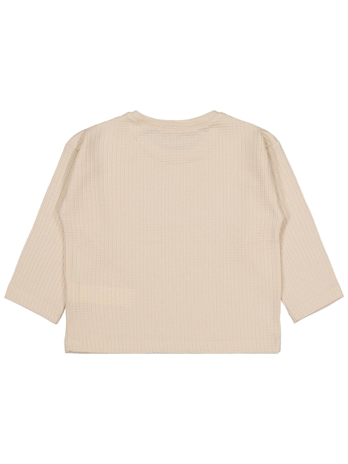 Civil Erkek Çocuk Jakar Petek Sweatshirt | Jakarlı İnterlok Uzun Kol | Okul Kreş ve Günlük Kullanım - Bej
