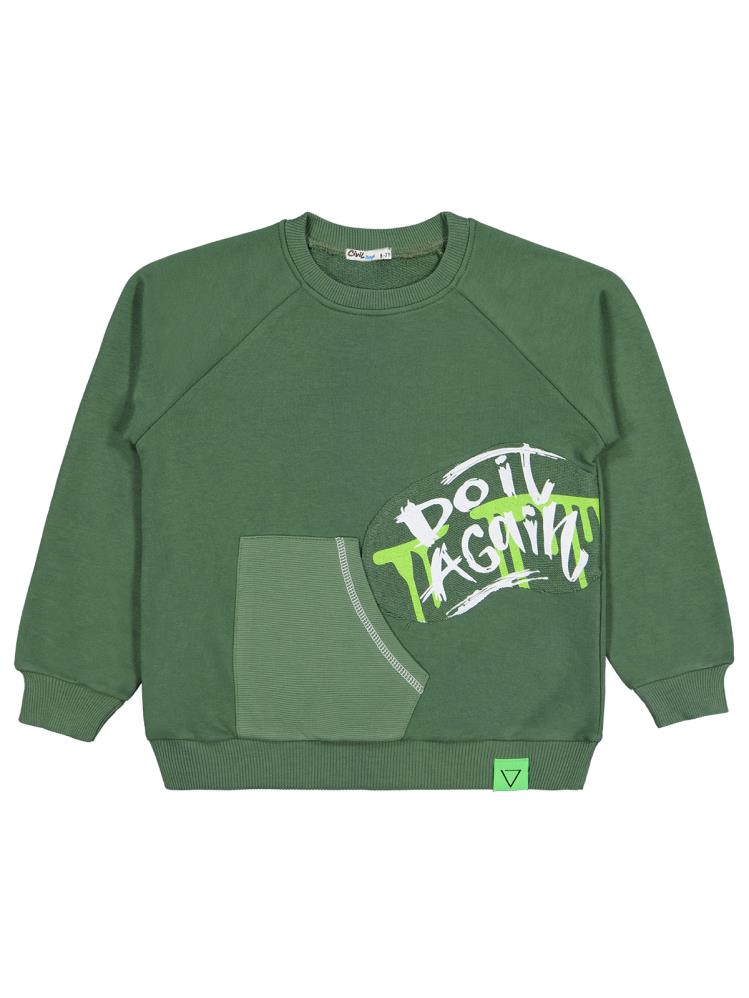 Civil Boys Again Baskılı 6-9 Yaş Sweatshirt - Yeşil