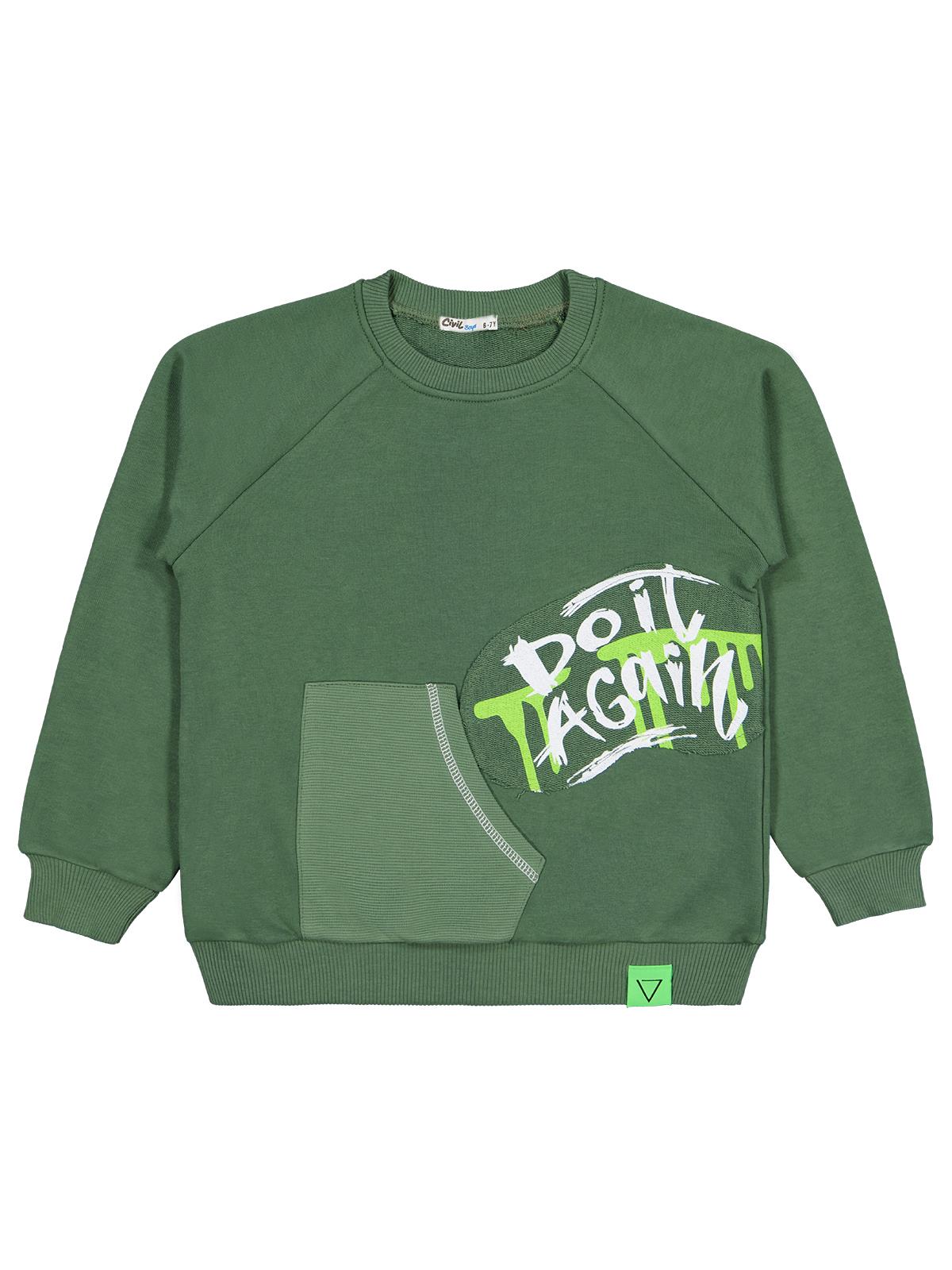 Civil Boys Again Baskılı 6-9 Yaş Sweatshirt - Yeşil
