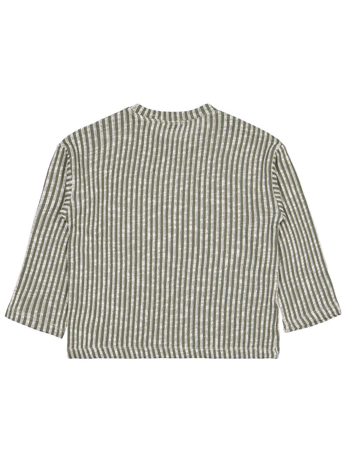 Civil Boys Dikey Çizgili 6-9 Yaş Sweatshirt - Yeşil