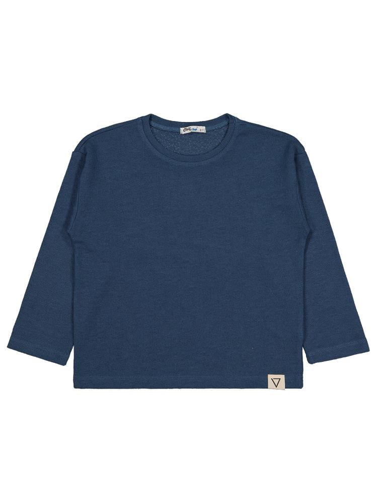 Civil Boys Jakarlı Basic 10-13 Yaş Sweatshirt - Mavi