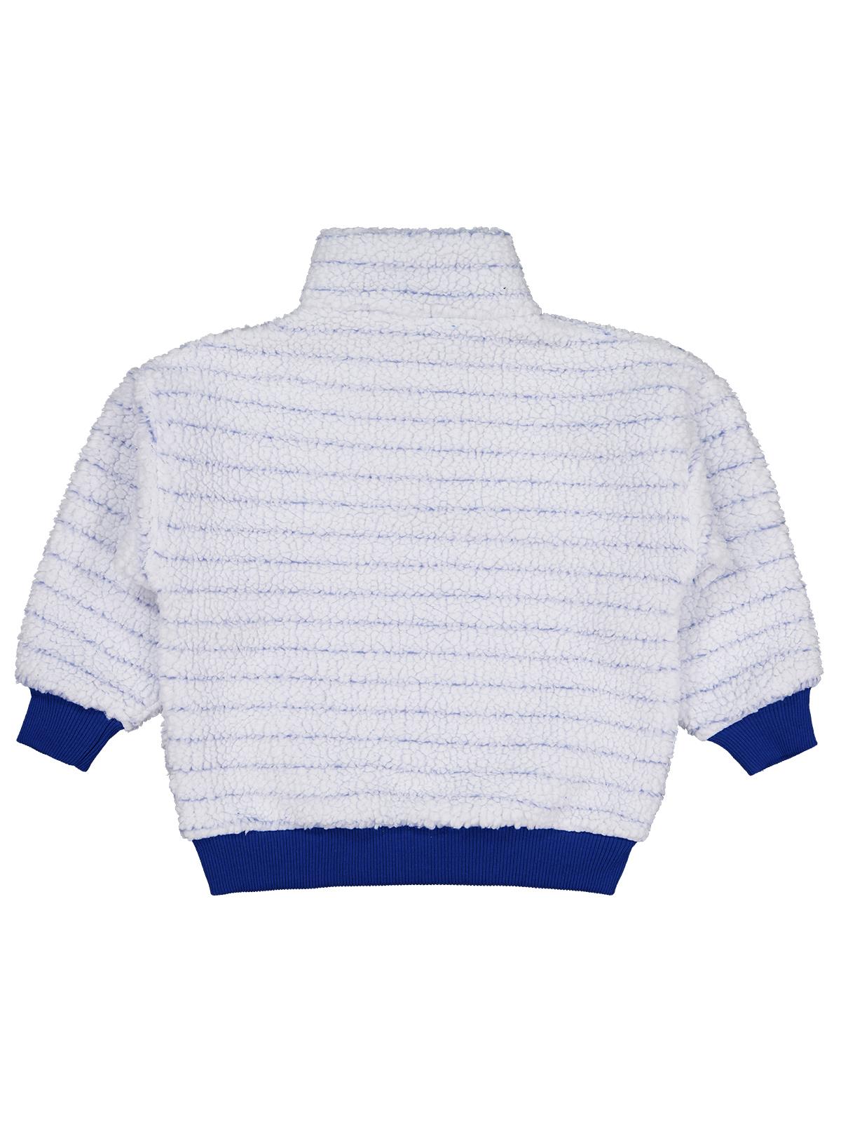 Civil Erkek Çocuk Yakası Patlı Çizgili Sweatshirt | Velsoft Uzun Kol | Okul Kreş ve Günlük Kullanım - Mavi