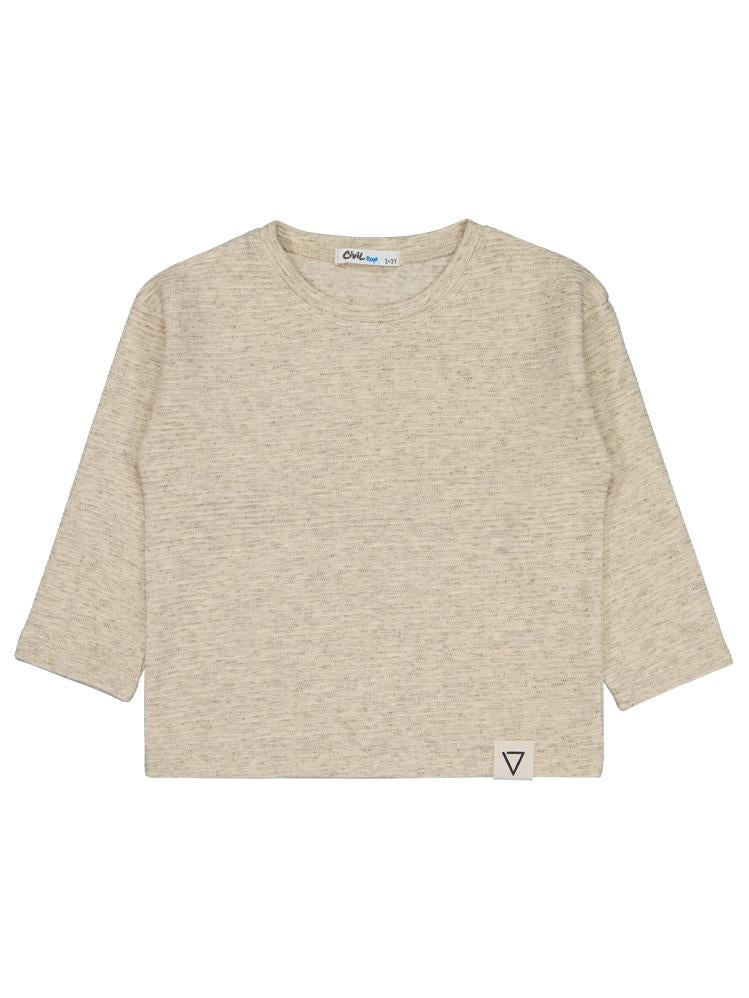 Civil Boys Kendinden Çizgili 2-5 Yaş Sweatshirt - Bej