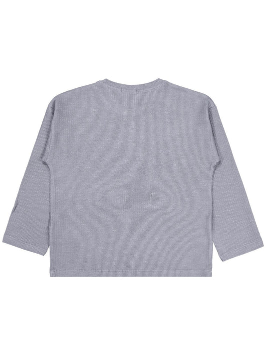 Civil Erkek Çocuk Jakarlı Basic Sweatshirt | Jakarlı İnterlok | Okul Kreş ve Günlük Kullanım - Gri
