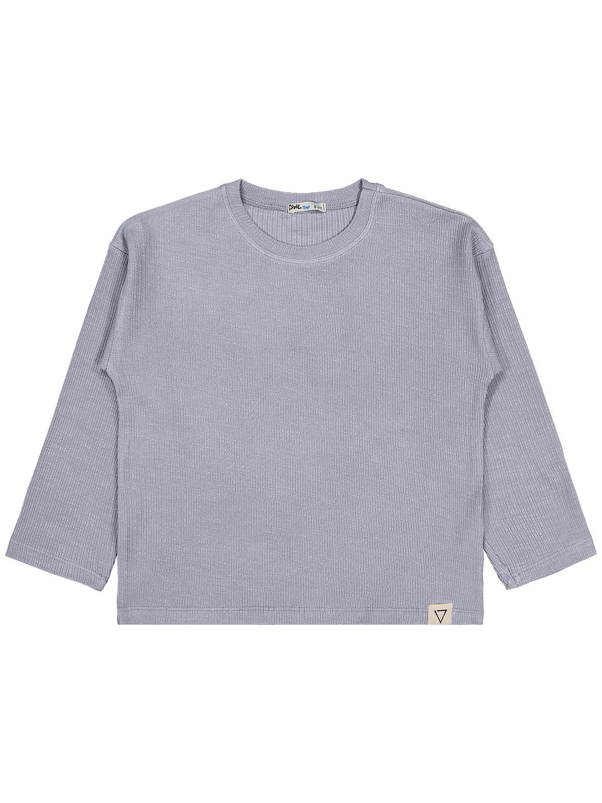 Civil Erkek Çocuk Jakarlı Basic Sweatshirt | Jakarlı İnterlok | Okul Kreş ve Günlük Kullanım - Gri
