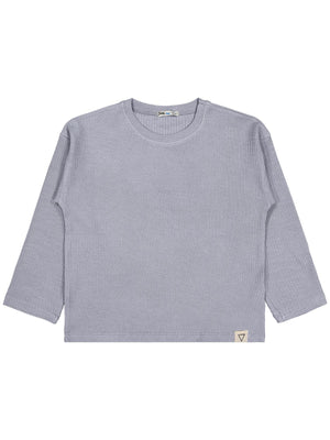 Civil Erkek Çocuk Jakarlı Basic Sweatshirt | Jakarlı İnterlok | Okul Kreş ve Günlük Kullanım - Gri