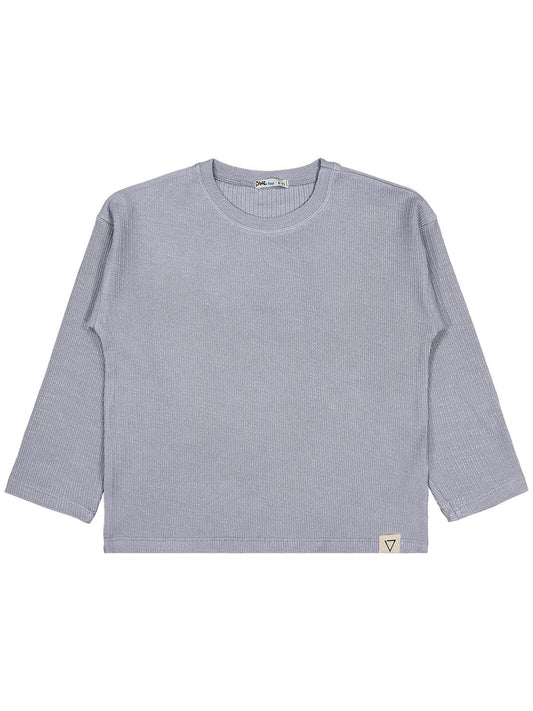 Civil Erkek Çocuk Jakarlı Basic Sweatshirt | Jakarlı İnterlok | Okul Kreş ve Günlük Kullanım - Gri