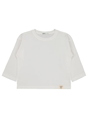 Civil Erkek Çocuk Basic Sweatshirt | Waffle Uzun Kol Bisiklet Yaka | Okul Kreş ve Günlük Kullanım - Ekru