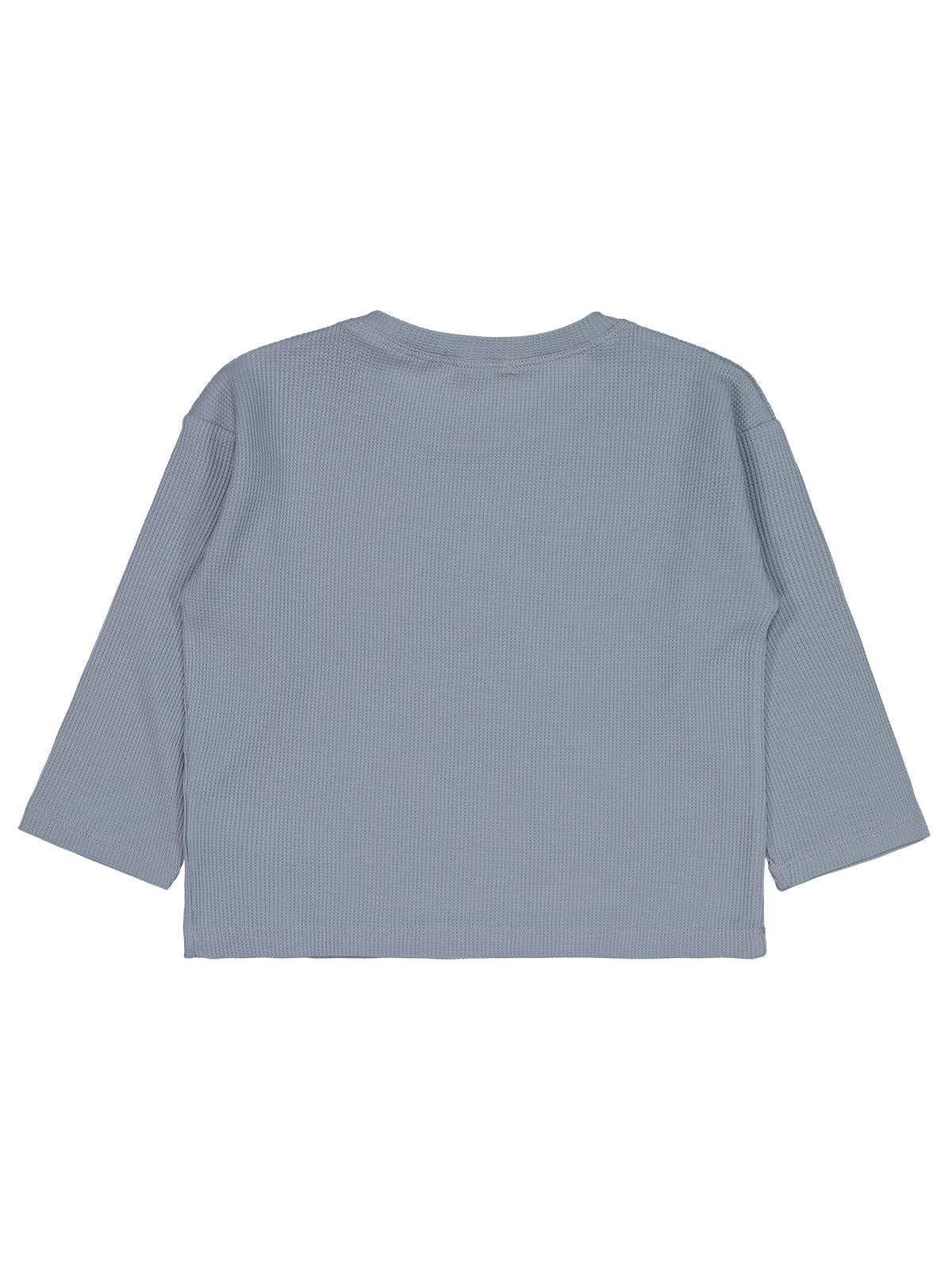 Civil Erkek Çocuk Basic Sweatshirt | Waffle Uzun Kol Bisiklet Yaka | Okul Kreş ve Günlük Kullanım - Mavi