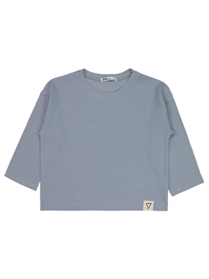 Civil Erkek Çocuk Basic Sweatshirt | Waffle Uzun Kol Bisiklet Yaka | Okul Kreş ve Günlük Kullanım - Mavi